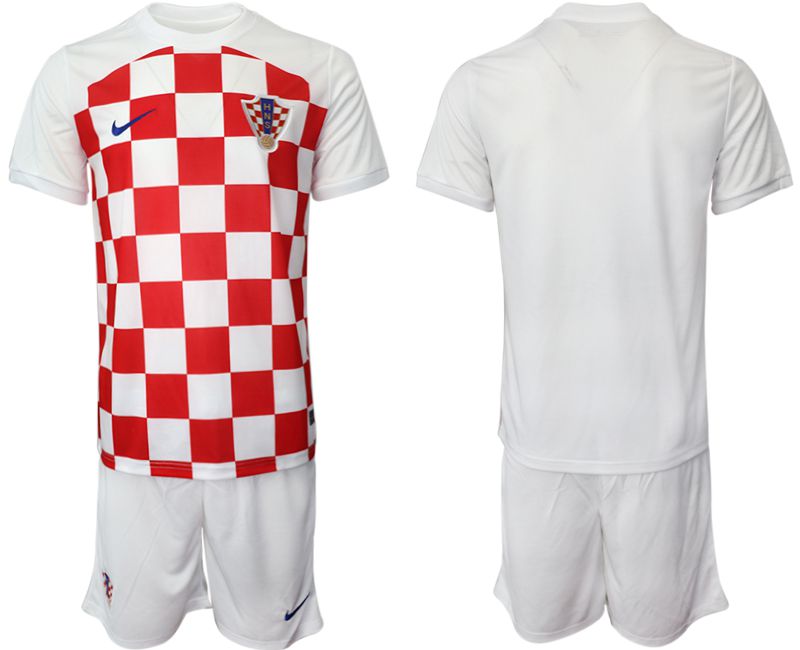 Cheap Men 2022 World Cup National Team Croatia home white blank Soccer Jersey